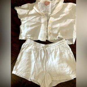 Show me your mumu bride white pajama/beach set